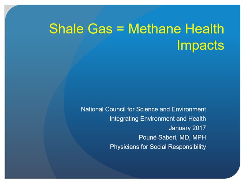 Shale Gas Methane Health Impacts