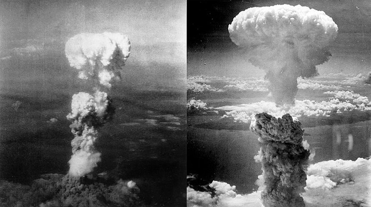 Hiroshima & Nagasaki mushroom clouds