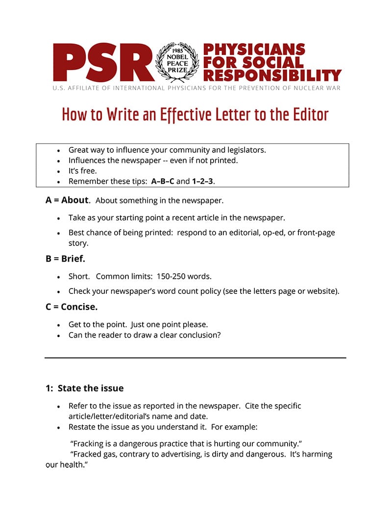How To Write An Effective Letter To The Editor