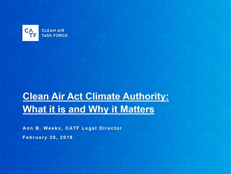 Webinar Clean Air Act Authority
