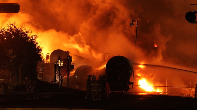 Oil Train on fire