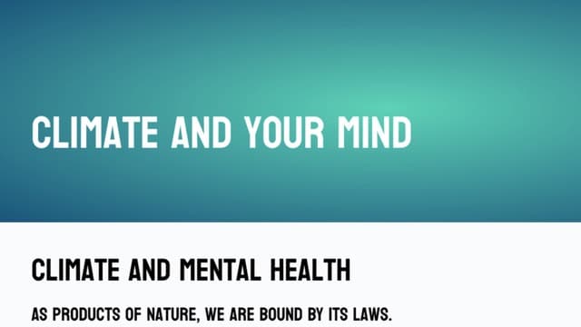 Climate And Your Mind