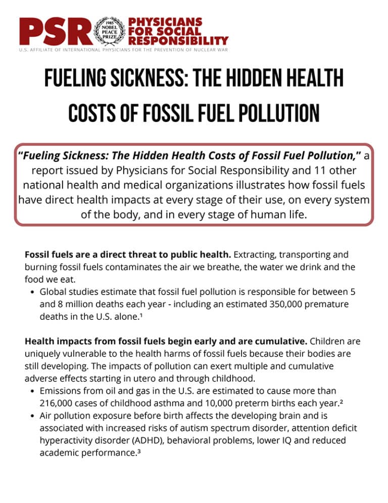 Fueling Sickness: The Hidden Health Costs of Fossil Fuel Pollution ...